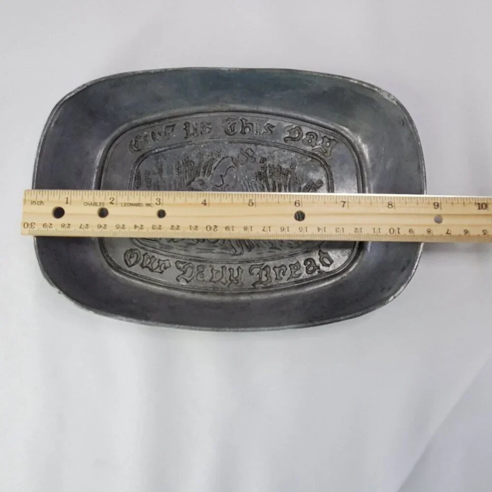 VTG Pewter Bread Tray With 
